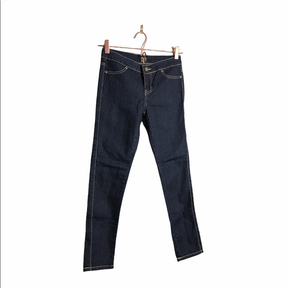 RVT | Dark Blue High Waisted Skinny Jeans Denim - Picture 2 of 6